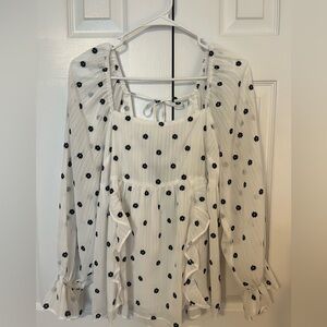 Adorable Boho Floral Sheer Top - Size S